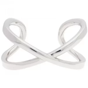 Ladies Karen Millen Silver Plated Criss-Cross Cuff Slim SM