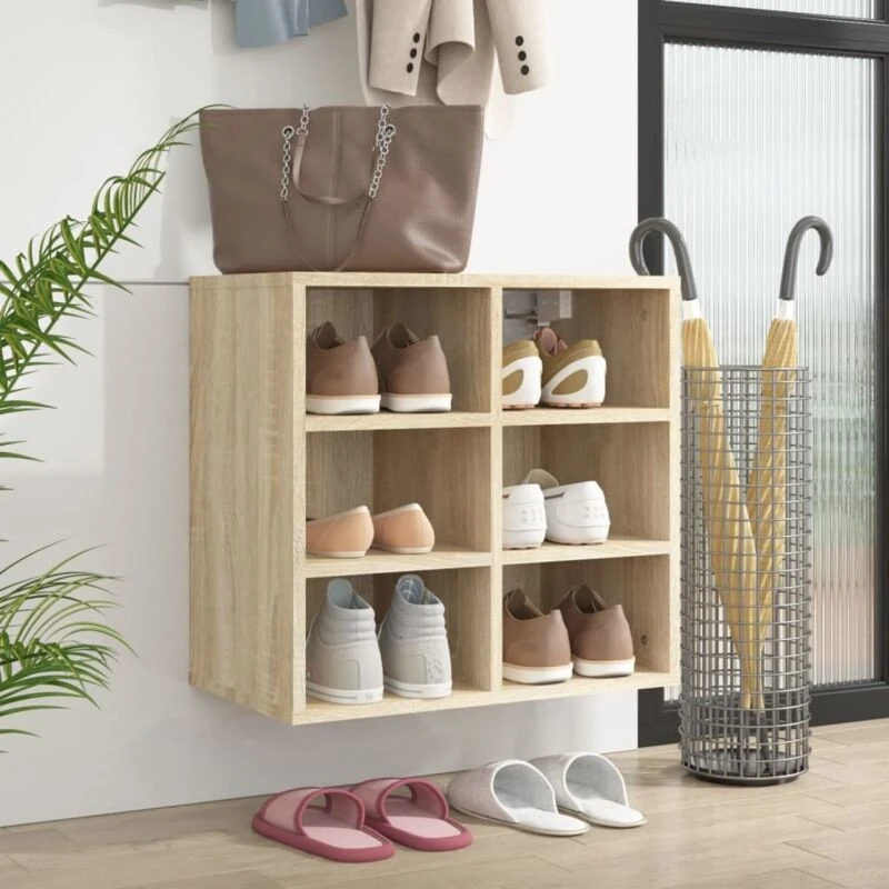 Image of Vidaxl Shoe Cabinet Sonoma Oak 52.5X30X50 Cm, Brown 808690