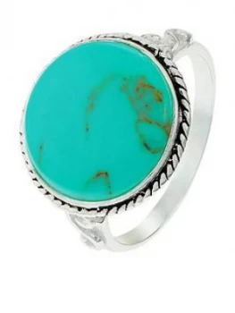 image of Accessorize Sterling Statement Ring - Turquoise