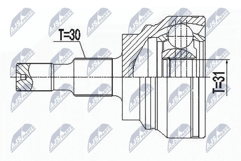 Image of NTY CV joint kit NTY NPZ-ME-031