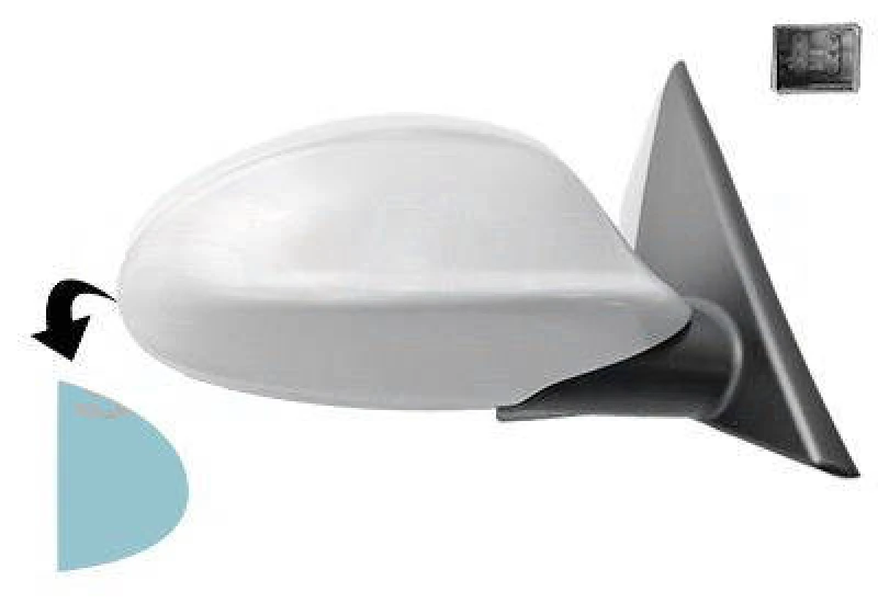 Image of VAN WEZEL 0657808 Wing mirror * HAGUS * Right, Heatable, primed Outside Mirror (50)
