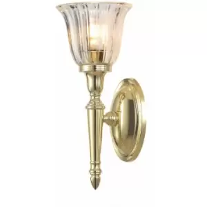 image of Loops - IP44 Wall Light Tulip Shaped Glass LED Included Polished Brass LED G9 3.5W