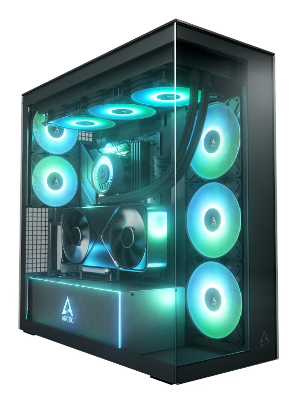 Image of Arctic ARCTIC Xtender VG (Mirror Black) Premium E-ATX PC Case with Vertical GPU Mounting ACPCC00019A