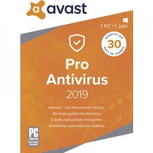 Image of avast PRO Anti Virus 2019 Full version, 1 license Windows Antivirus