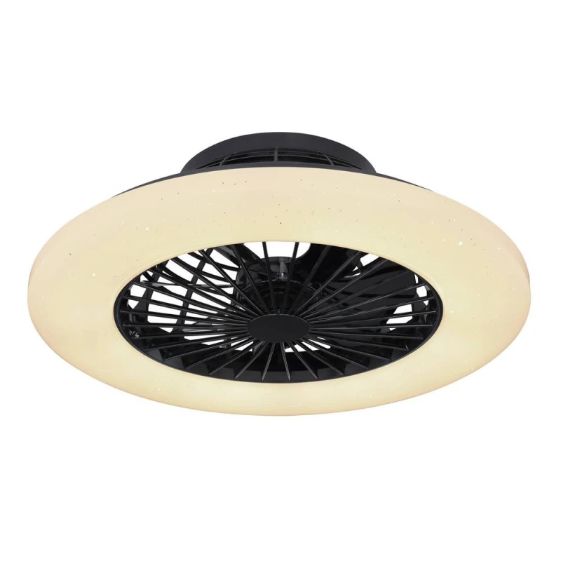 Image of Netlighting Travo Ceiling Fan Black LED Dimmable 30006500K Remote Control Timer Black Unisex