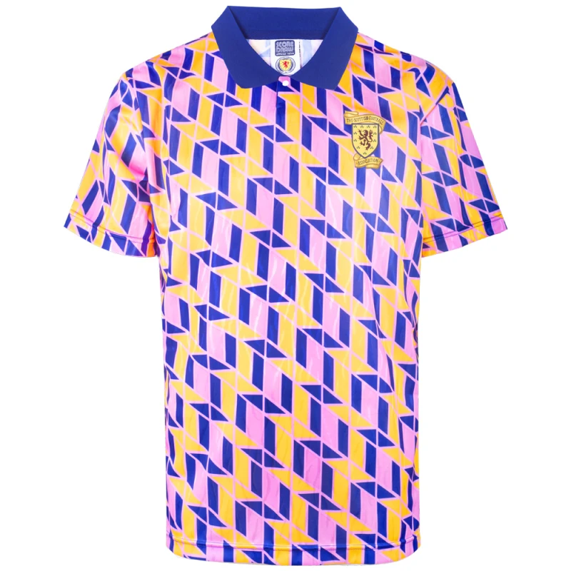 Image of Score Draw Scotland 1990 Third Retro Football Shirt SCOT90TPYSS-XXL XXL Mens Sportswear