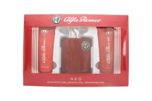 image of Alfa Romeo Red Gift Set 125ml Eau de Toilette + 100ml Shower Gel + 100ml Aftershave Balm