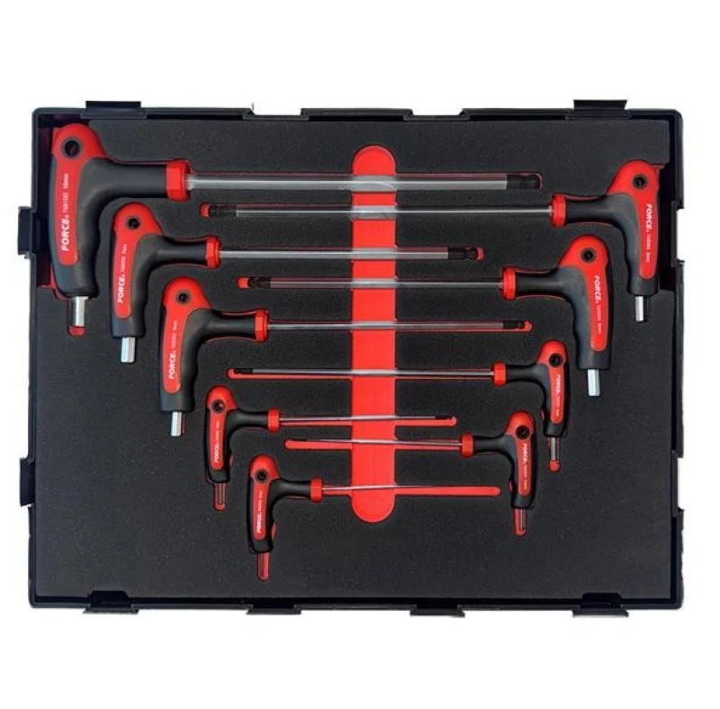 Image of FORCE K50916 Angled Screwdriver Set Chrome Vanadium Steel, Number of tools: 9, Spanner Size: 10 mm Chrome Vanadium Steel Angled Screwdriver Set (6627)