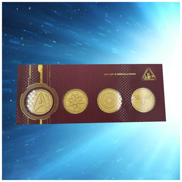 Image of DUST! Star Trek Set of 24k Gold Plated Divisional Medallions - Zavvi Exclusive