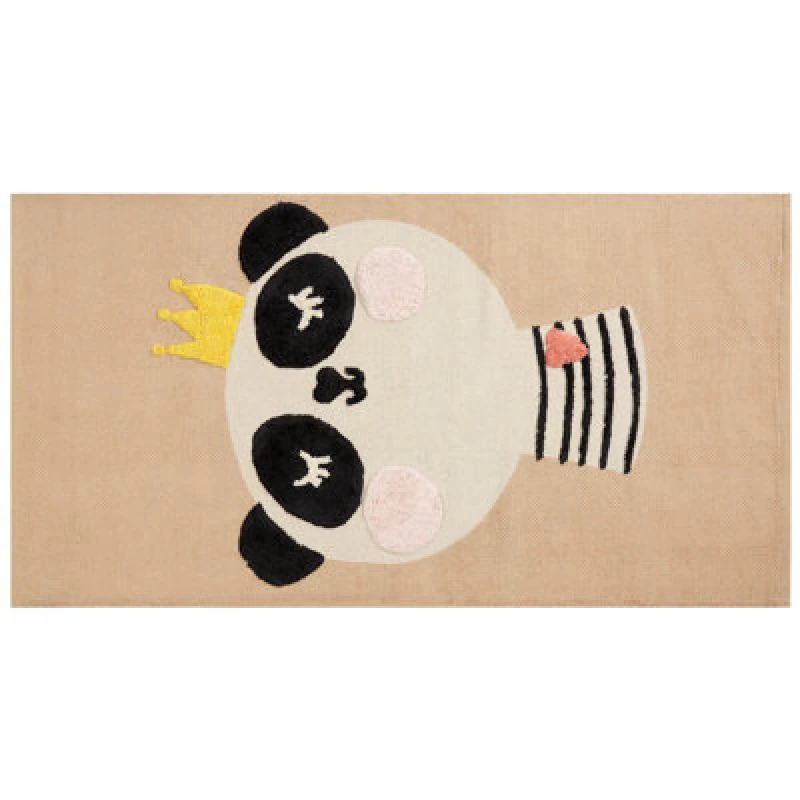 Image of Beliani Kids Rug Bunan Beige 80 X 150 Cm Cotton