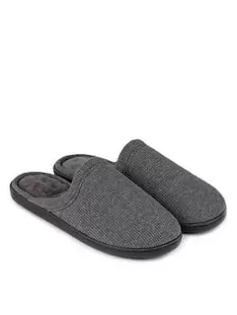 Image of TOTES Waffle Mule With 360 Comfort & Pillowstep Slipper - Dark Grey, Size 9, Men