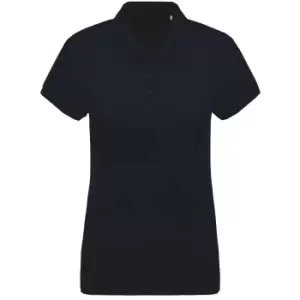 image of Kariban Womens/Ladies Organic Pique Polo Shirt (L) (Navy)