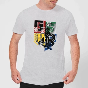 Image of Harry Potter Varsity House Logo Mens T-Shirt - Grey - M