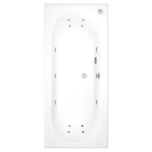 image of Burford Double Ended Bath with 14 Jet Whirlpool System - 1800 x 800mm