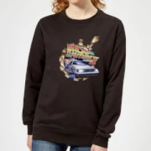 image of Back To The Future Clockwork Womens Sweatshirt - Black