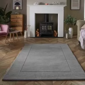 image of Mayfair Esme 80x150cm Sliver Wool Rug