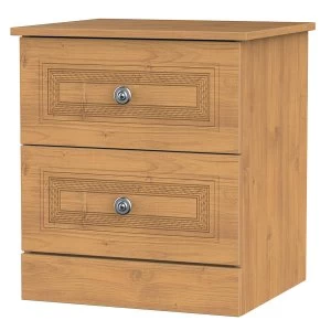 Image of Robert Dyas Loxley Ready Assembled 2-Drawer Bedside Table -Oak
