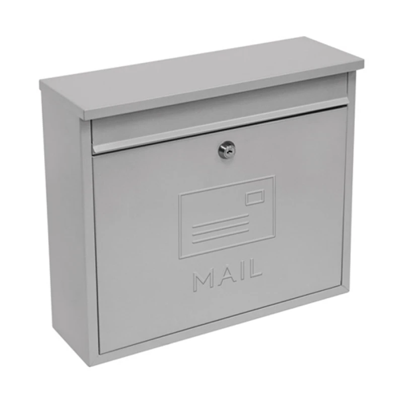 Image of GardenKraft Elegance Wall Galvanised Steel Mail Box - Silver