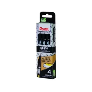 image of Pentel Permanent Marker Fine Black (Pack of 4) YNF450/4-A