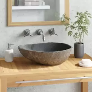 Image of Vidaxl - Basin River Stone Oval 37-46cm Anthracite