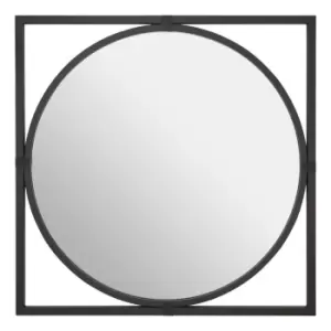 Image of Interiors by PH Black Metal Frame Square Wall Mirror