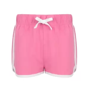 Skinni Minni Childrens/Kids Retro Shorts (9-10 Years) (Bright Pink/White)