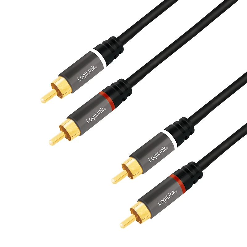 Image of LogiLink CA1201 audio cable 0.5 m 2 x RCA Black