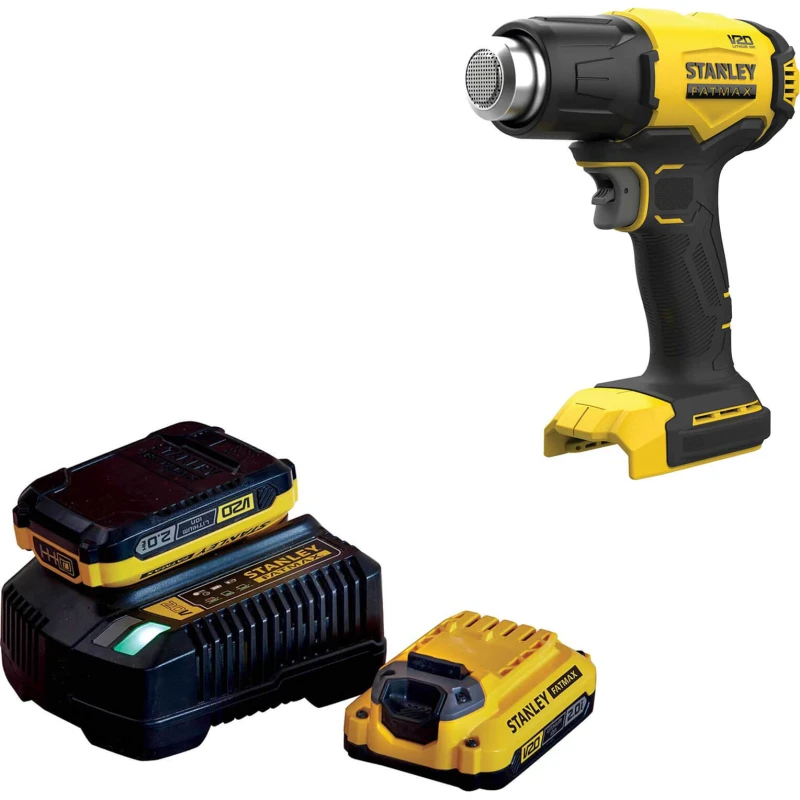 Image of Stanley Fatmax V20 SFMCE530 18v Cordless Hot Air Heat Gun SFMCE530D2 Batteries: 2 x 2ah Li-ion