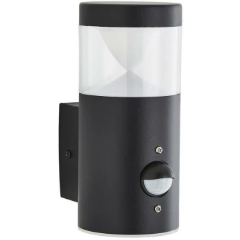 image of LED With PIR Wall Light 4W POLLUX 3000K Warm White Black Exterior - Zinc