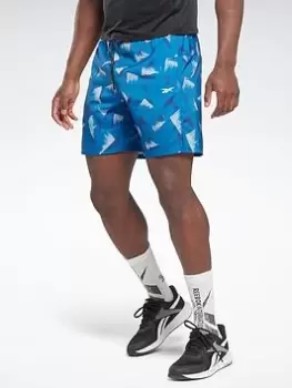 image of Reebok Graphic Speed 2.0 Shorts, Black Size M Men