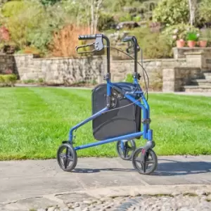 image of NRS Healthcare 3 Wheel Steel Rollator - Blue