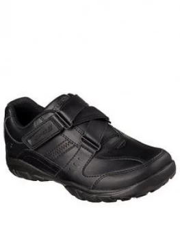 Image of Skechers Lightweight Grambler Strap School Shoes - Black, Size 5 Older