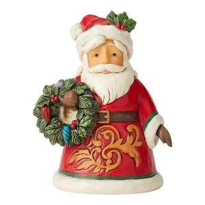 Image of Santa Holding Wreath Mini Figurine
