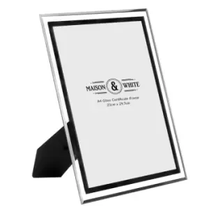 Image of A4 Photo Certificate Mirrored Glass Frame M&amp;W