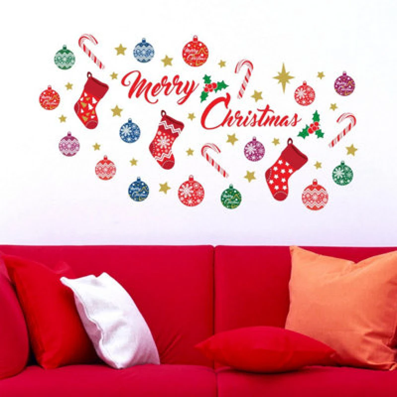 Image of Walplus Merry Christmas Festive Wall Stickers Wall Art, Diy Art, Home Decorations, Decals
