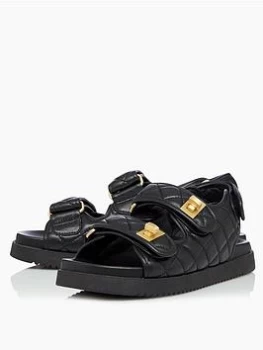 image of Dune London Lockstockk Flat Sandal - Black, Size 4, Women