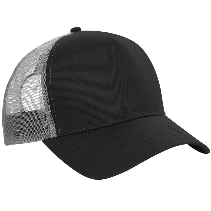 Image of Beechfield Beechfield Men Half Mesh Trucker Cap Headwear Pack of 2 in Jet Black Jet Black One Size Male 5059269086336