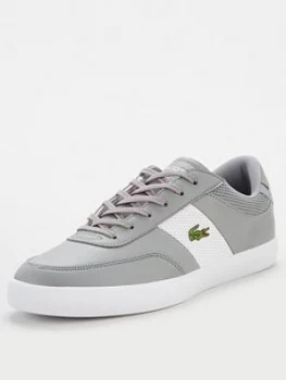 Image of Lacoste Court-Master Leather Trainers - Grey, Size 10, Men