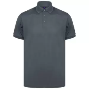 image of Henbury Mens Piqu Polo Shirt (3XL) (Charcoal)