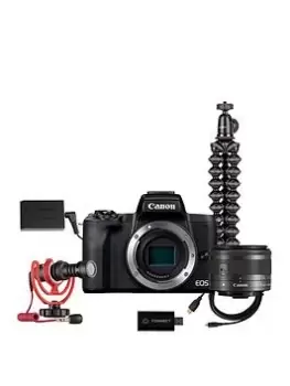 image of Canon Eos M50 Mark Ii Live Streaming Kit 15-45Mm Lens, Joby Tripod, Rode Mic