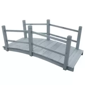 Image of VidaXL Garden Bridge Grey 140x60x56cm Solid Firwood