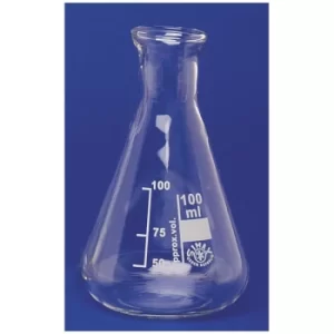 image of Simax Conical Flask Narrow Neck 100ml Pack 10