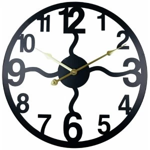 image of Black Metal Cut Out Wall Clock 40cm