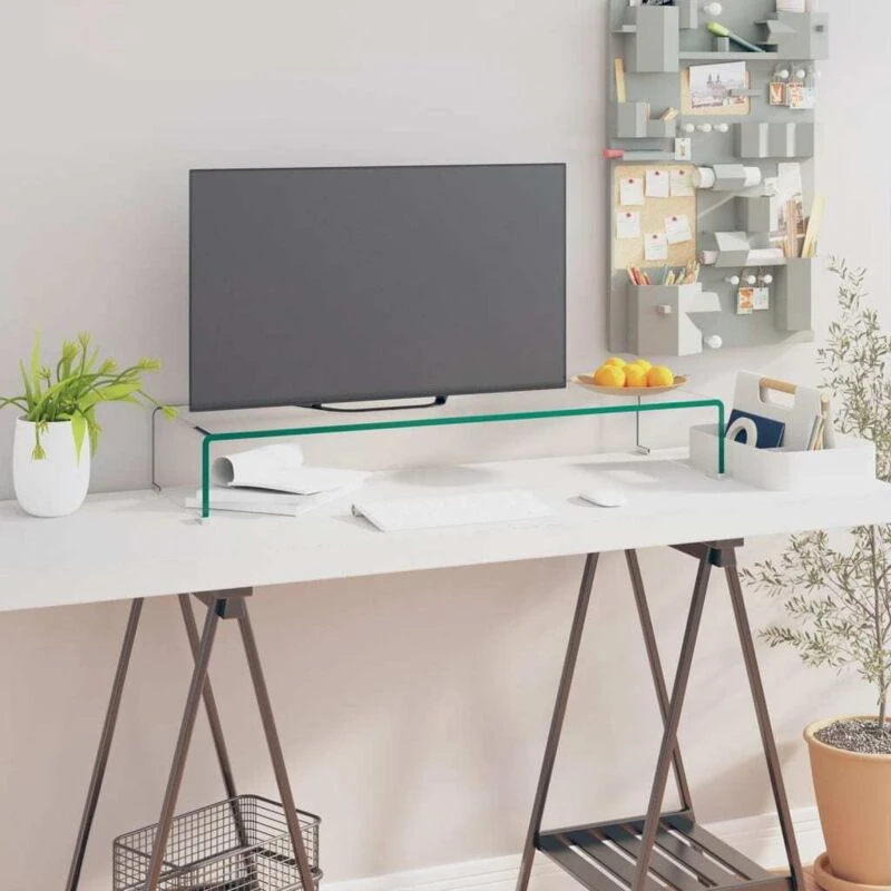 Image of VIDAXL Vidaxl - tv Stand/Monitor Riser Glass Clear 90x30x13cm 8718475530015