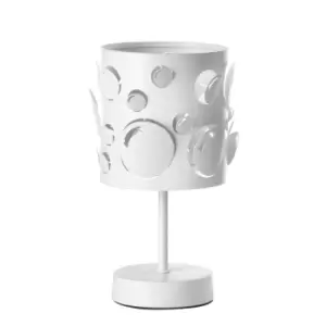 Image of Ricky Table Lamp With Round Shade, White