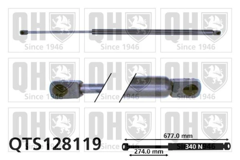 Image of QUINTON HAZELL Tailgate strut QUINTON HAZELL QTS128119