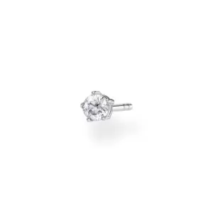 image of THOMAS SABO Silver Medium Solitaire Single Ear Stud