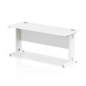 Image of Trexus Desk Rectangle Cable Managed White Leg 1600x600mm White Ref