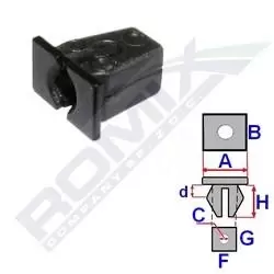 Image of ROMIX Clip, trim-/protection strip 15505 VW,AUDI,SKODA,Golf IV Schragheck (1J1),Golf V Schragheck (1K1),GOLF VI (5K1),TIGUAN (5N_)