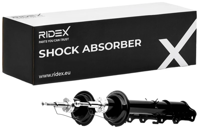 Image of RIDEX 854S2595 Shock absorber Rear Axle, Gas Pressure, Twin-Tube, Suspension Strut, Bottom Clamp Shock Absorber (854)